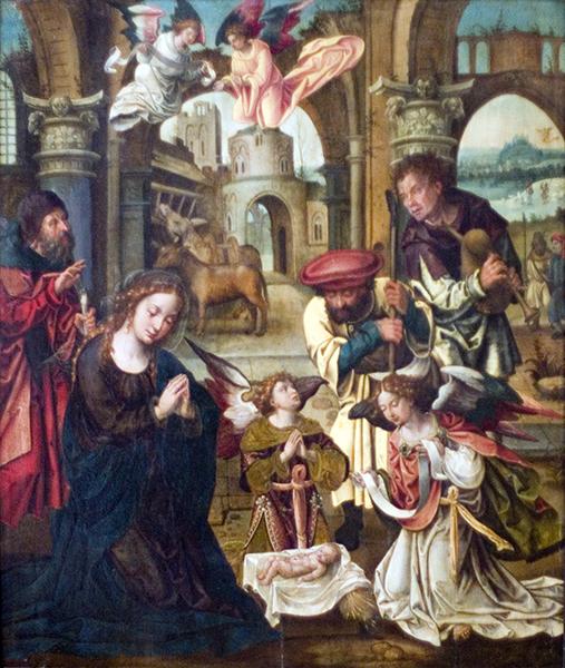 Pieter Coecke van Aelst Adoration by the Shepherds. oil painting picture